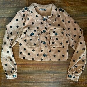 Polka Dot Corduroy Jacket by Nasty Gal
